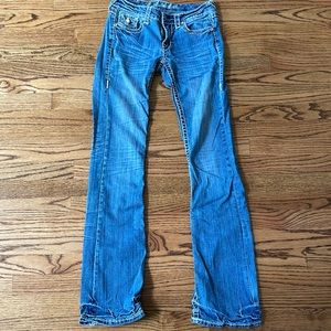 Light wash boot cut jeans